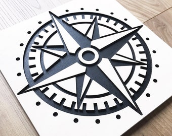 Wooden Compass Logo / Compass Logo / 26 x 26 cm