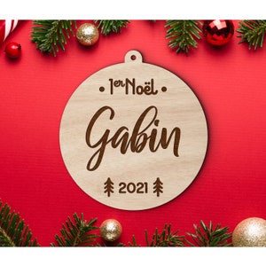 Customizable Wooden Christmas Ball / First Christmas #7