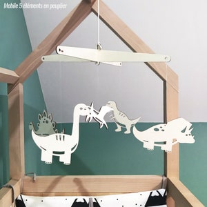 Mobile en bois Dinosaure A / Décoration chambre enfant & bébé image 3