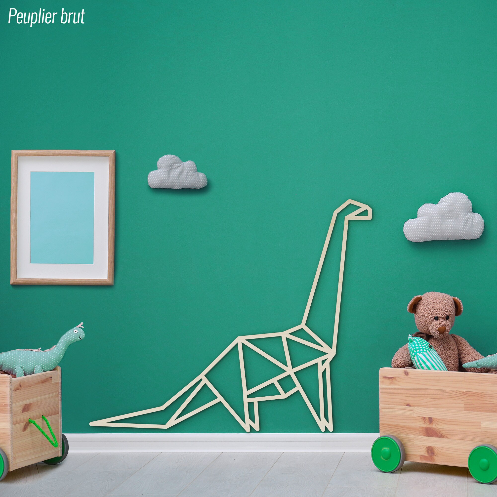 Brachiosaure en Bois/Décoration Murale Chambre Enfant et Bébé Diplodocus & Dinosaure
