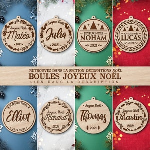 Boule de Noël en bois personnalisable / Premier Noël 4 image 8