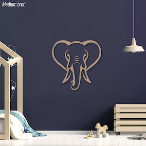Éléphant En Bois – Décoration Murale, Sculpture Noire, Style Ethnique – Neuf