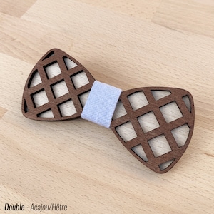 PIE wooden bow tie / 15 fabric patterns / 7 wood finishes
