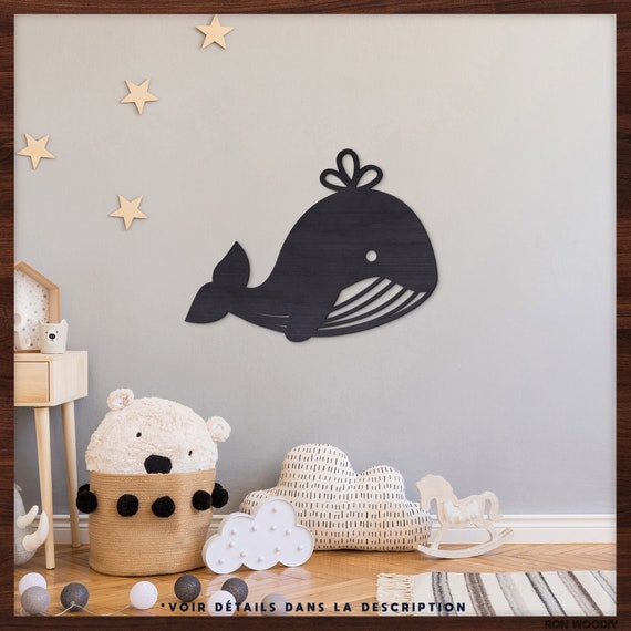 Baleine En Bois B / Décoration Murale / Chambre Enfant Et Bébé