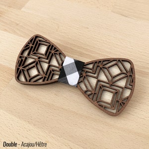 GEO Wooden Bow Tie / 15 Fabric Patterns / 7 Wood Finishes