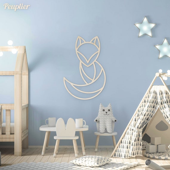 Renard En Bois A Decoration Murale Chambre Enfant Et Bebe Etsy