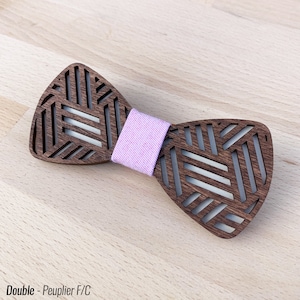 CONG wooden bow tie / 15 fabric patterns / 7 wood finishes
