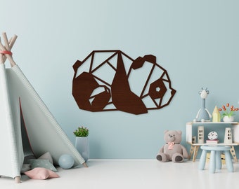 Wooden panda / Wall decoration / Children's and baby's room