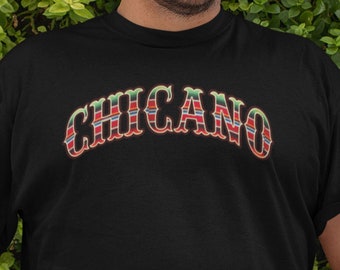 Chicano With Vintage Mexican Serape Background - Serape Shirt - Latino Tee