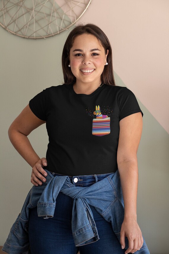 Colorful Pinata In Serape Pocket Cinco De Mayo T Shirt Colorful Pinata In Serape Pocket Cinco De Mayo T Shirt