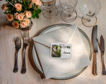 Wedding Table Names, Personalised Sign, Custom Name Settings your Guests, Ceramic Magnets Wedding Guests Favor