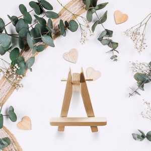 Mini Wooden Easel Stand, Wooden Easel, Wedding Decorations, Wedding Table Numbers, Party Table Numbers, Rustic Boho Display Stand