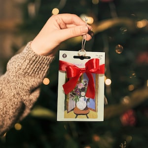 Nasiona Kwiatów w oryginalnych opakowaniach w stylu Vintage jako Ozdoby Choinkowe, Ekologiczne, spersonalizowane Ozdoby Świąteczne