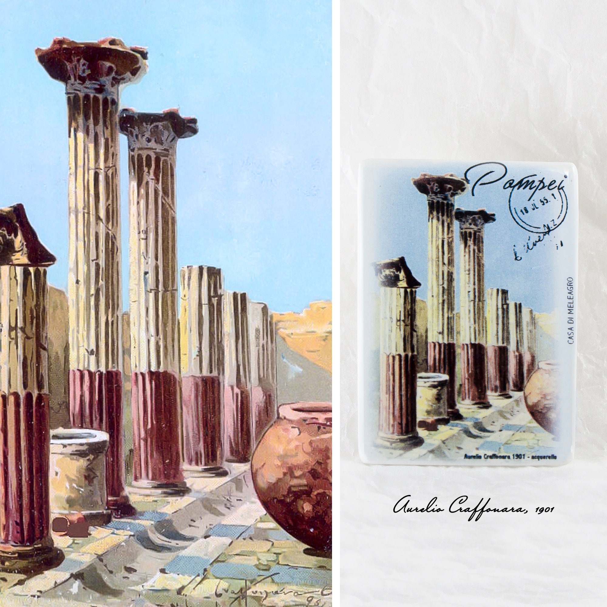 Pompeii Travel Souvenir, Meleagro House Fridge Souvenir