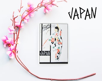 Japan Magnet, Japanese Vintage Advertising, Geisha Souvenir, Personalized Fridge Magnets, Retro Design, Gift Best Friends, Lovers of Japan