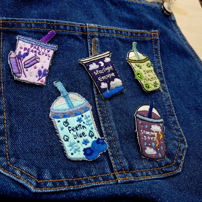 Pretty Peaceful Hand-embroidered Sew-on Patch