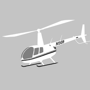 R44 Helicopter VIP Multi-colored Hand Assembled Vinyl Decal Window Sticker