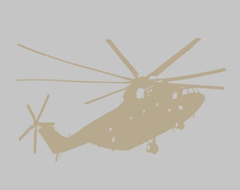 MI-26 Helicopter Silhouette Vinyl Decal One Color ANY COLOR! Window Sticker