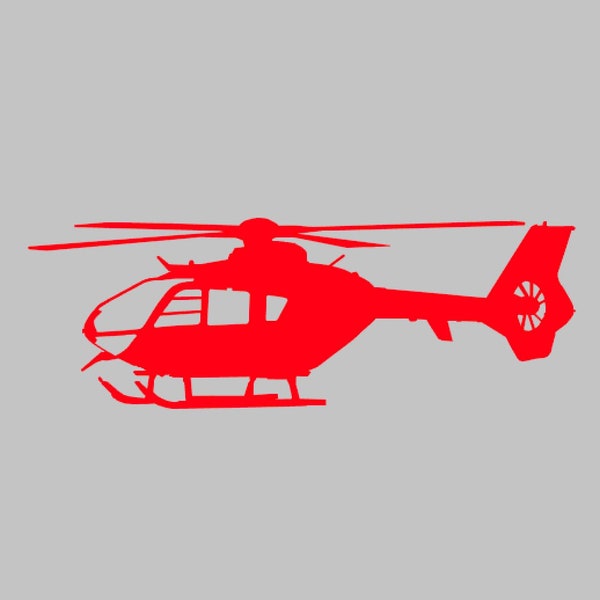 EC-135 / H135 / BO108 Helicopter Silhouette Vinyl Decal One Color ANY COLOR! Window Sticker