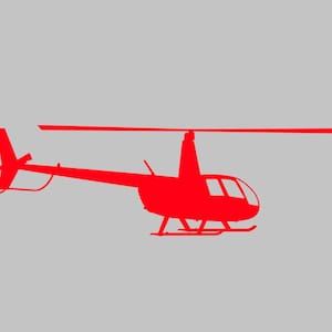 R44 Helicopter Silhouette Vinyl Decal One Color ANY COLOR! Window Sticker