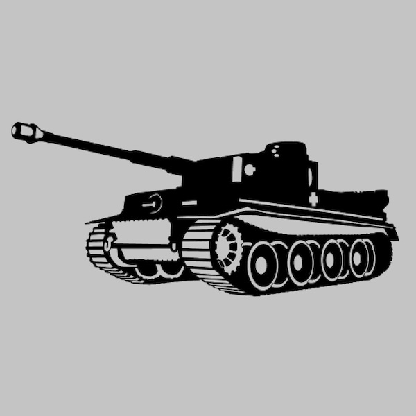 German Tiger I Tank Silhouette Vinyl Decal One Color ANY COLOR! Window Sticker