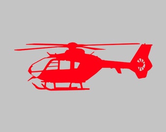 Adesivo in vinile con silhouette di elicottero EC-135 / H135 / BO108, un colore, QUALSIASI COLORE! Adesivo per finestrino