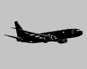 Boeing P-8 Poseidon Silhouette Vinyl Decal One Color ANY Color! Window Sticker