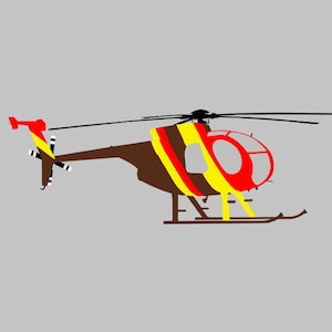 MD500D &#39;Magnum PI&#39; Helicopter Multi-colored Hand Assembled Vinyl Decal Window Sticker