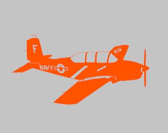 T-34 Airplane Silhouette One Color- ANY Color