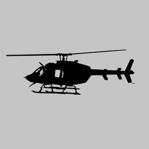 B206L Hubschrauber Silhouette Vinyl Aufkleber Eine Farbe JEDE FARBE! Fenster Aufkleber