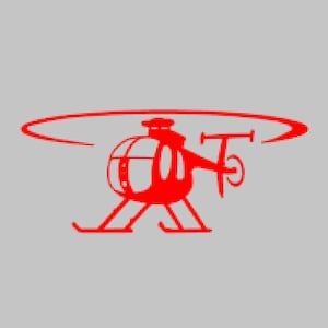 MD500 D Helicopter in flight Silhouette Vinyl Decal One Color ANY COLOR! Window Sticker