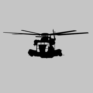 CH-53 Helicopter Silhouette Vinyl Decal one color ANY COLOR!!! Window Sticker