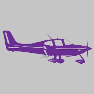 SR20/22 Airplane Silhouette Vinyl Decal- One Color ANY COLOR! Window Sticker