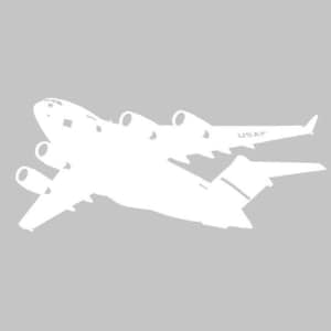 C-17 Jet Aircraft Silhouette Vinyl Decal One Color ANY COLOR! Window Sticker
