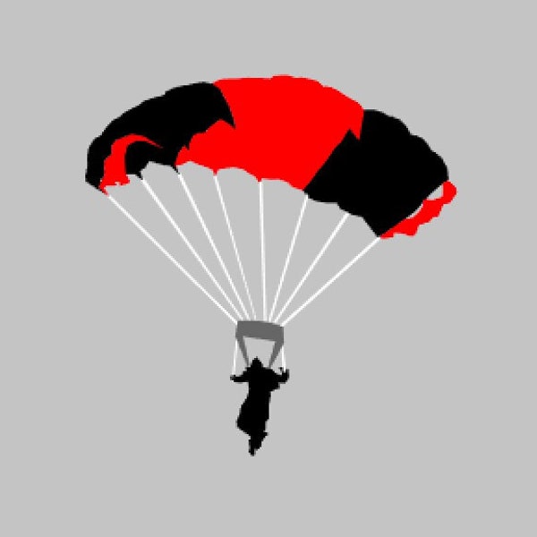 Skydiver Parachute Hand Assembled Multi-colored VIP Vinyl Decal Window Sticker