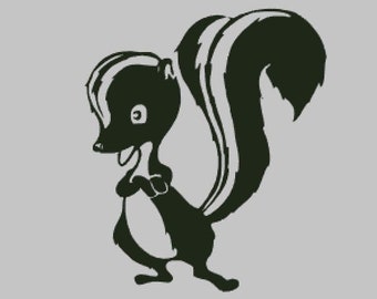 Skunk Silhouette Vinyl Decal One color- ANY COLOR Window Sticker