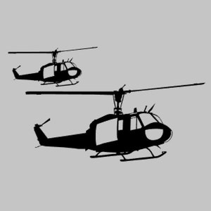 Huey Helicopters in Formation UH-1 Irokesen Silhouette Vinyl Aufkleber Einfarbig JEDE FARBE! Fensteraufkleber