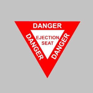 Ejection Seat Multi-colored VIP Vinyl Decal! Helicopter Airplane Window Sticker