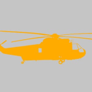 S-61B Helicopter Silhouette Vinyl Decal One Color ANY COLOR! Window Sticker
