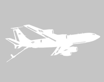 KC-135 Jet Aircraft Silhouette Vinyl Decal One Color ANY COLOR! Window Sticker