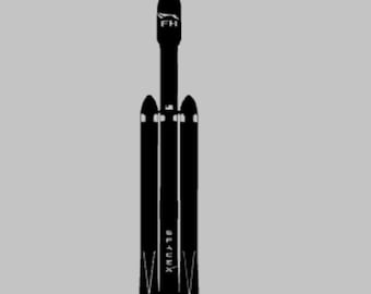 SpaceX Falcon 9 Heavy Rocket Silhouette Vinyl Decal