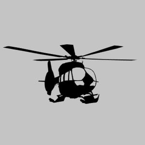 H145D3 / EC-145D3 5-Bladed Helicopter Silhouette Vinyl Decal One Color ANY COLOR! Window Sticker