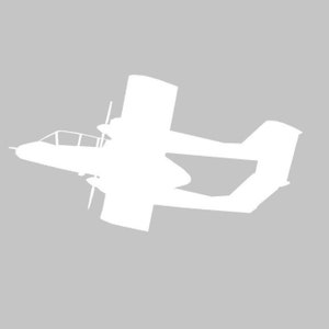 OV-10A Airplane Air Attack Fire Silhouette Vinyl Decal One Color ANY COLOR! Window Sticker