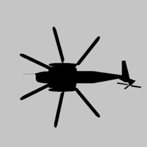 CH-53 Sea Stallion Helicopter Top Silhouette Vinyl Decal One color-ANY COLOR!! Window Sticker