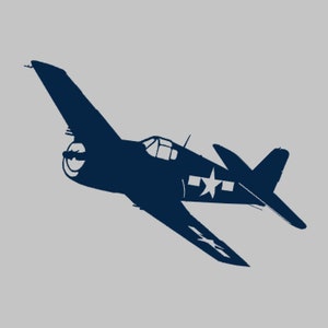 ¡Calcomanía de vinilo con silueta de avión F6F, un Color, CUALQUIER COLOR! etiqueta de la ventana