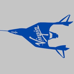 Decalque de vinil com silhueta de nave espacial Virgin Galactic, uma cor, qualquer cor! Adesivo de janela