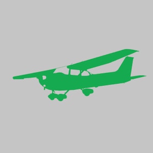C172 Airplane Silhouette Vinyl Decal One Color ANY COLOR! Window Sticker