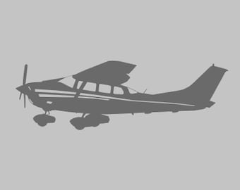 C205 / C207 Airplane Silhouette Vinyl Decal One Color ANY COLOR! Window Sticker