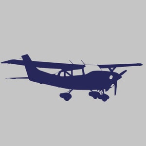 C206 Airplane Silhouette Vinyl Decal One Color ANY COLOR! Window Sticker