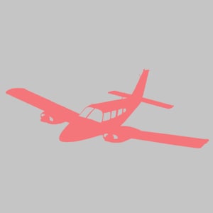 PA-34 Airplane Silhouette Vinyl Decal One Color ANY COLOR! Window Sticker
